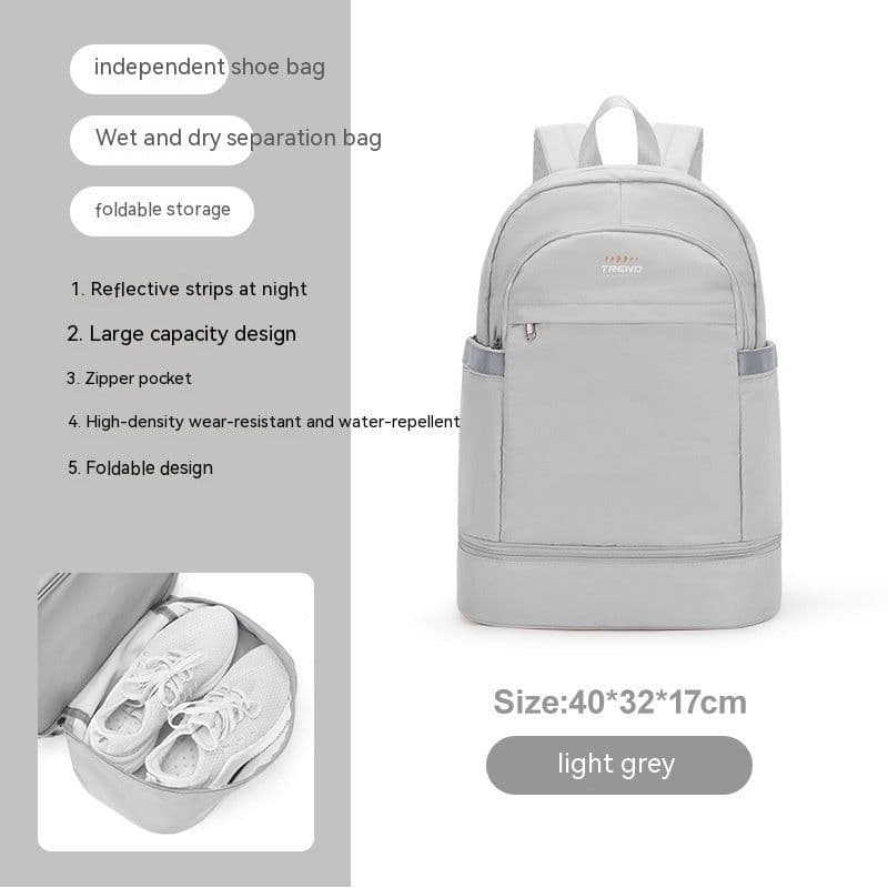 image-Gym Bag Women's Dry Wet Separation Waterproof Buggy Bag Swimming Sport Climbing Travel Backpack Shoe Warehouse Travel Backpack