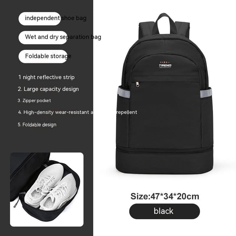 image-Gym Bag Women's Dry Wet Separation Waterproof Buggy Bag Swimming Sport Climbing Travel Backpack Shoe Warehouse Travel Backpack