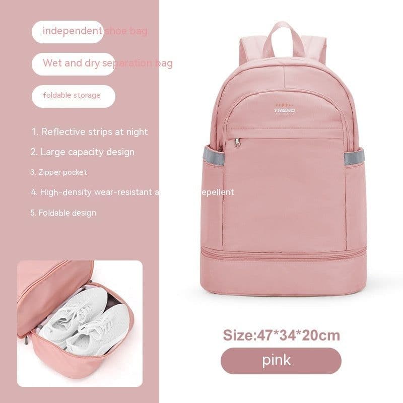 image-Gym Bag Women's Dry Wet Separation Waterproof Buggy Bag Swimming Sport Climbing Travel Backpack Shoe Warehouse Travel Backpack