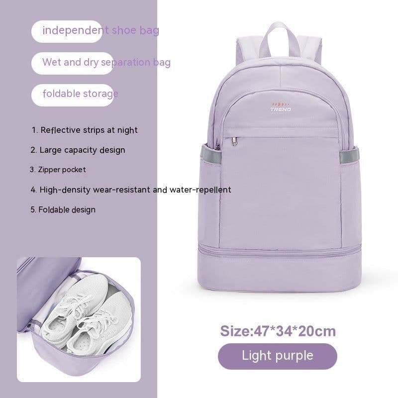image-Gym Bag Women's Dry Wet Separation Waterproof Buggy Bag Swimming Sport Climbing Travel Backpack Shoe Warehouse Travel Backpack