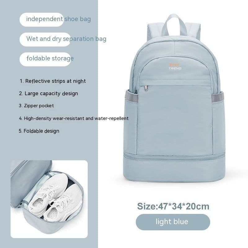 image-Gym Bag Women's Dry Wet Separation Waterproof Buggy Bag Swimming Sport Climbing Travel Backpack Shoe Warehouse Travel Backpack