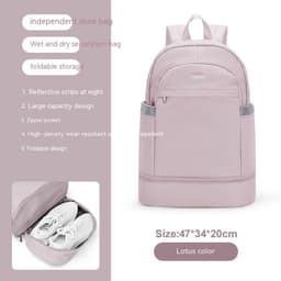 image-Gym Bag Women's Dry Wet Separation Waterproof Buggy Bag Swimming Sport Climbing Travel Backpack Shoe Warehouse Travel Backpack