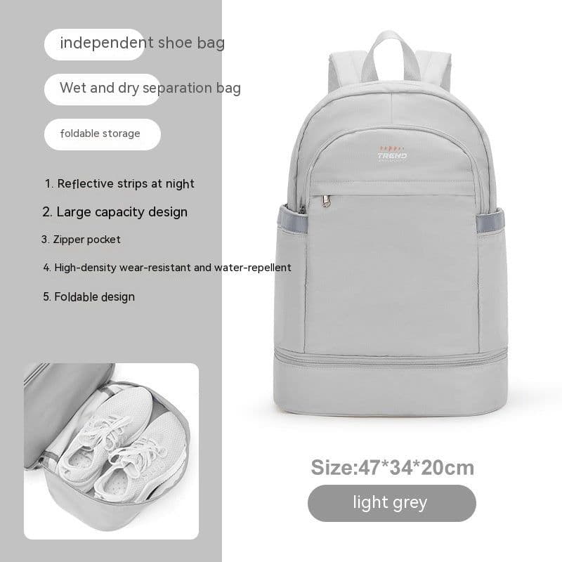 image-Gym Bag Women's Dry Wet Separation Waterproof Buggy Bag Swimming Sport Climbing Travel Backpack Shoe Warehouse Travel Backpack