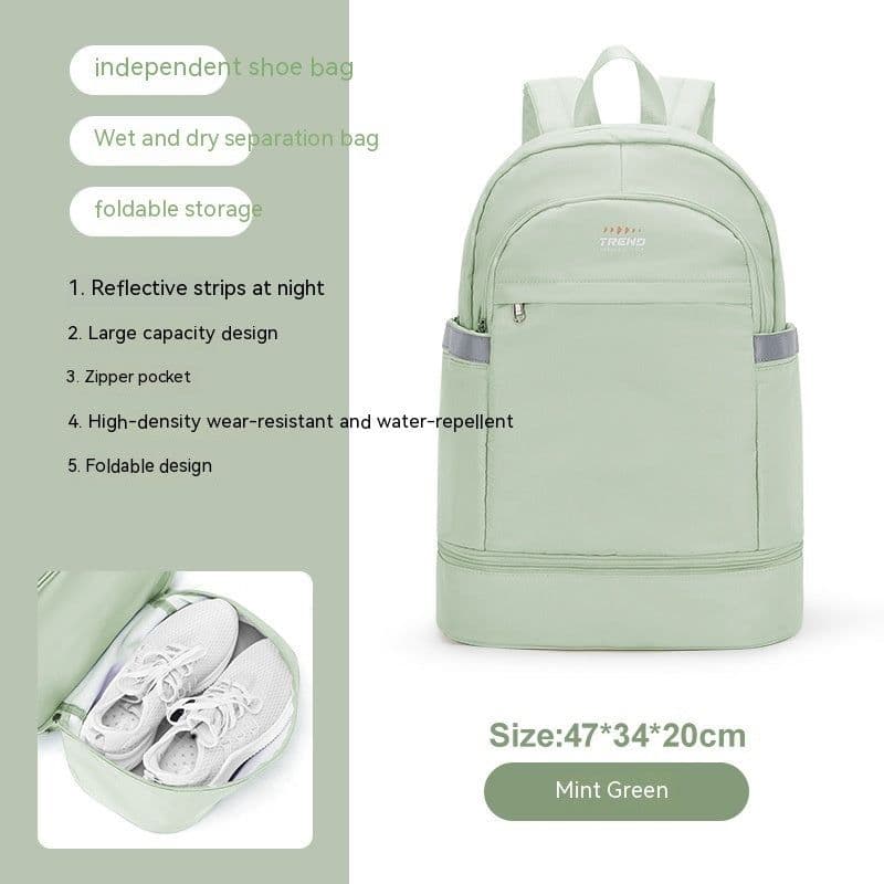 image-Gym Bag Women's Dry Wet Separation Waterproof Buggy Bag Swimming Sport Climbing Travel Backpack Shoe Warehouse Travel Backpack
