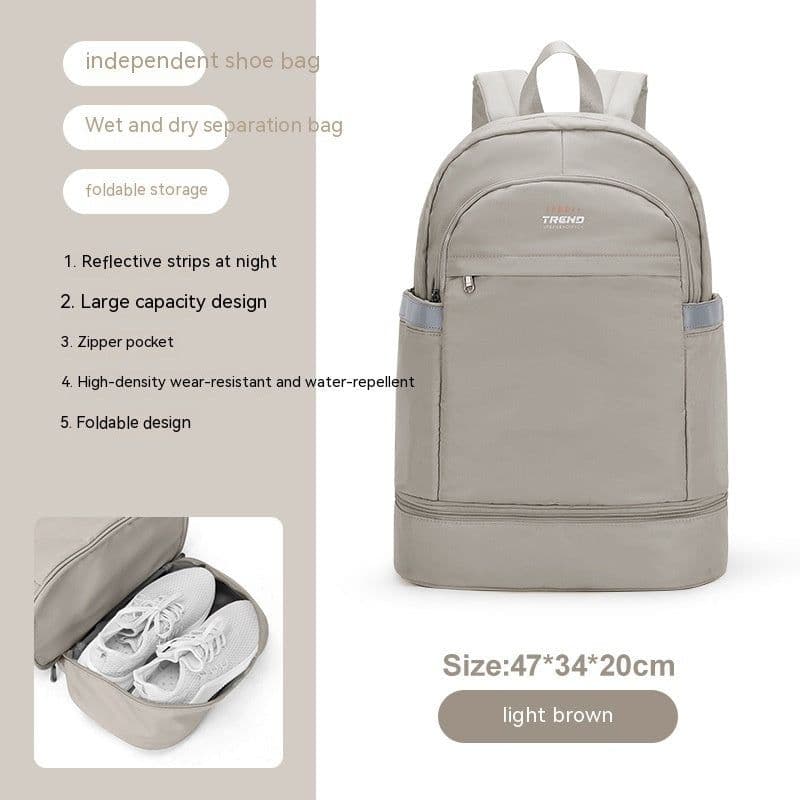 image-Gym Bag Women's Dry Wet Separation Waterproof Buggy Bag Swimming Sport Climbing Travel Backpack Shoe Warehouse Travel Backpack