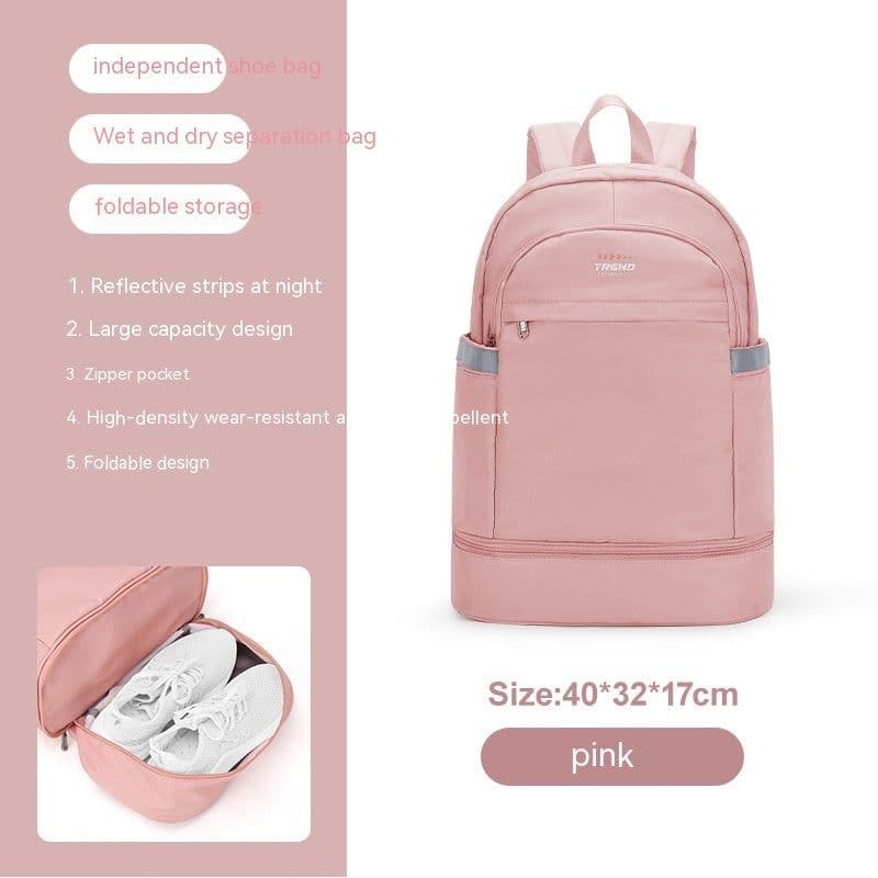 image-Gym Bag Women's Dry Wet Separation Waterproof Buggy Bag Swimming Sport Climbing Travel Backpack Shoe Warehouse Travel Backpack