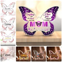 image-Mother's Day Gifts For Mom Grandma Nana DIY Unique Mom Birthday Gift Ideas Butterfly-Shaped Acrylic Keepsake Gifts For Mothers Day
