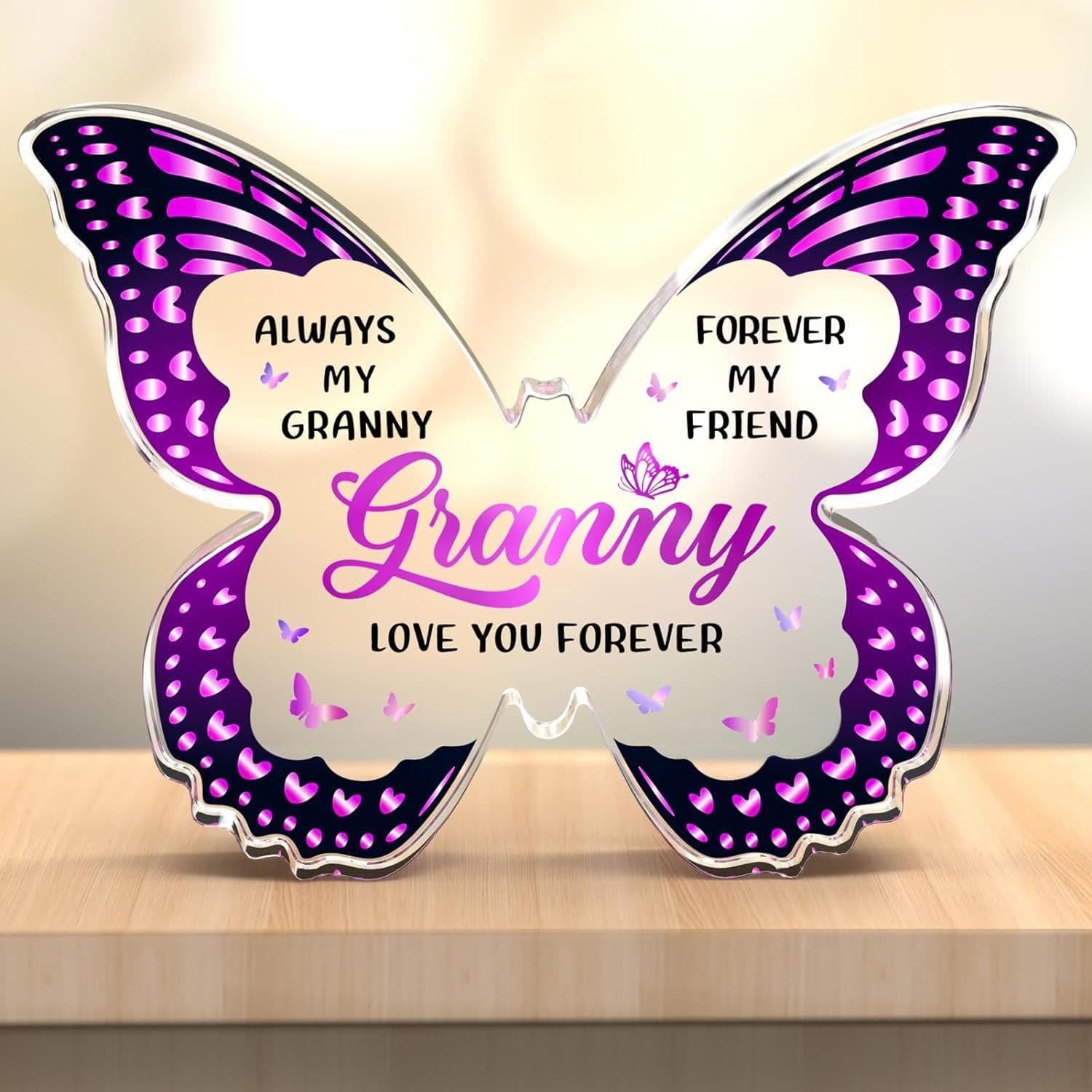 image-Mother's Day Gifts For Mom Grandma Nana DIY Unique Mom Birthday Gift Ideas Butterfly-Shaped Acrylic Keepsake Gifts For Mothers Day