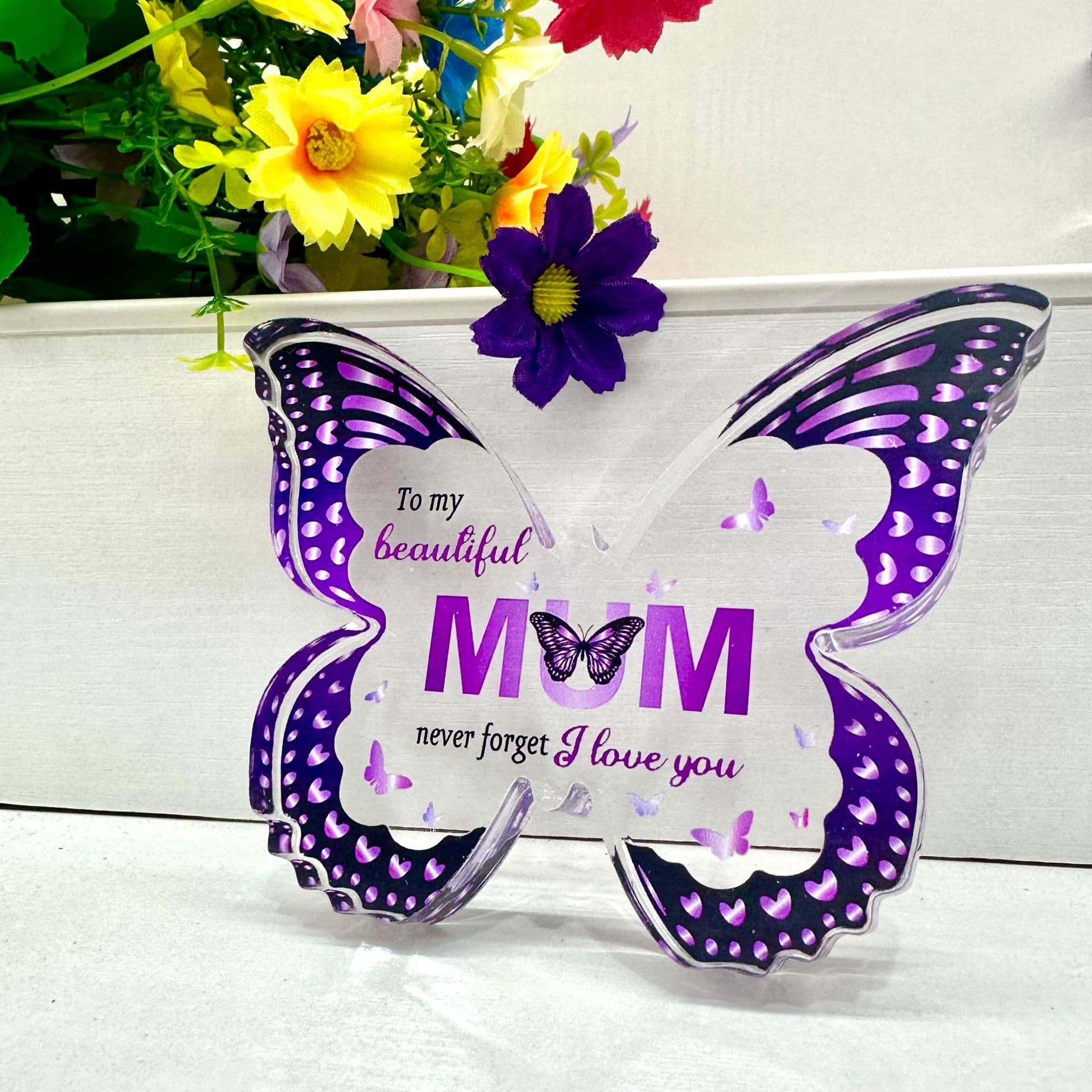 image-Mother's Day Gifts For Mom Grandma Nana DIY Unique Mom Birthday Gift Ideas Butterfly-Shaped Acrylic Keepsake Gifts For Mothers Day