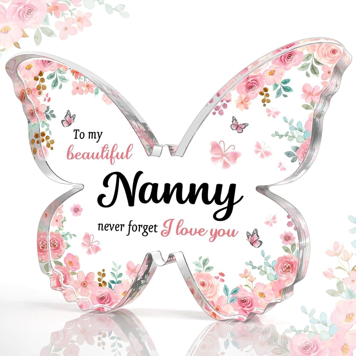 image-Mother's Day Gifts For Mom Grandma Nana DIY Unique Mom Birthday Gift Ideas Butterfly-Shaped Acrylic Keepsake Gifts For Mothers Day