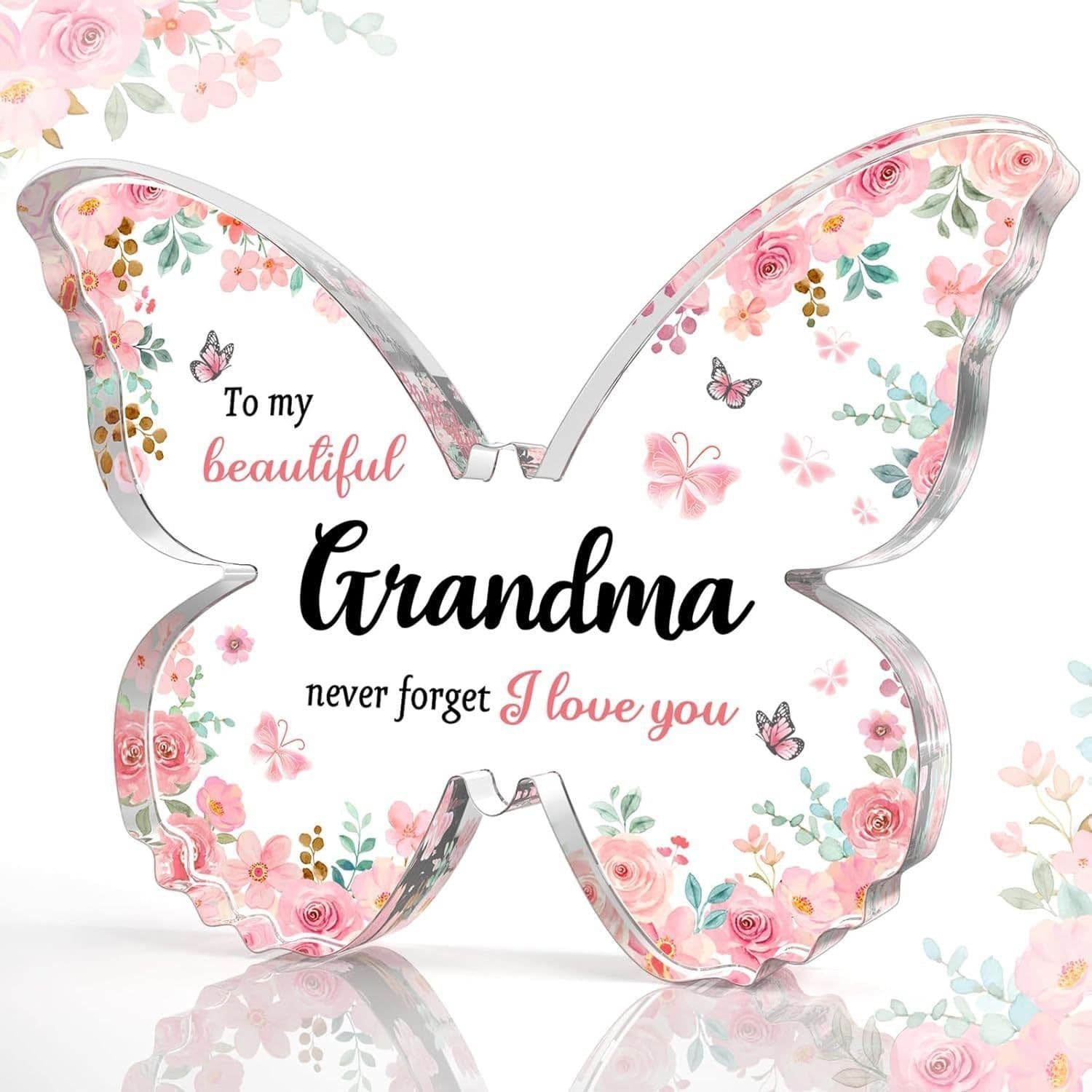 image-Mother's Day Gifts For Mom Grandma Nana DIY Unique Mom Birthday Gift Ideas Butterfly-Shaped Acrylic Keepsake Gifts For Mothers Day