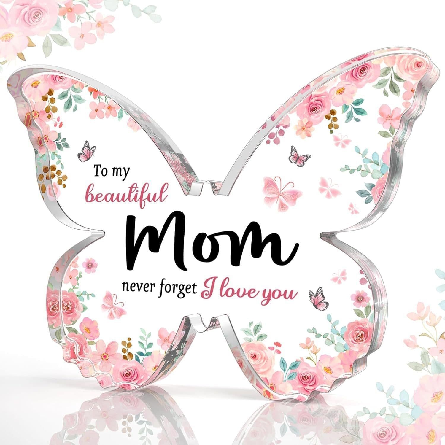 image-Mother's Day Gifts For Mom Grandma Nana DIY Unique Mom Birthday Gift Ideas Butterfly-Shaped Acrylic Keepsake Gifts For Mothers Day