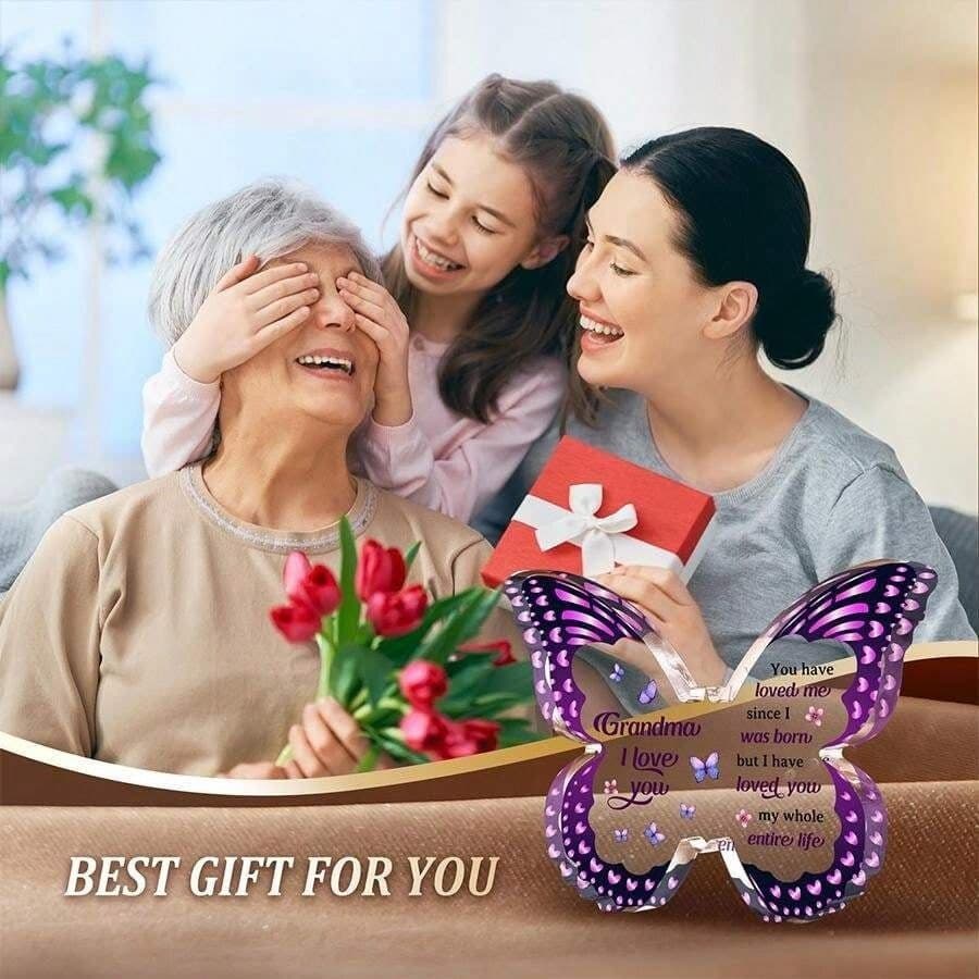 image-Mother's Day Gifts For Mom Grandma Nana DIY Unique Mom Birthday Gift Ideas Butterfly-Shaped Acrylic Keepsake Gifts For Mothers Day
