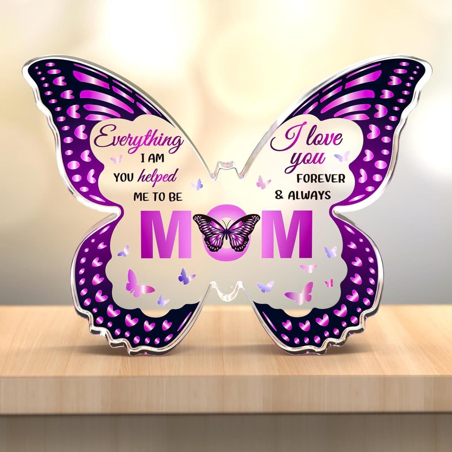 image-Mother's Day Gifts For Mom Grandma Nana DIY Unique Mom Birthday Gift Ideas Butterfly-Shaped Acrylic Keepsake Gifts For Mothers Day