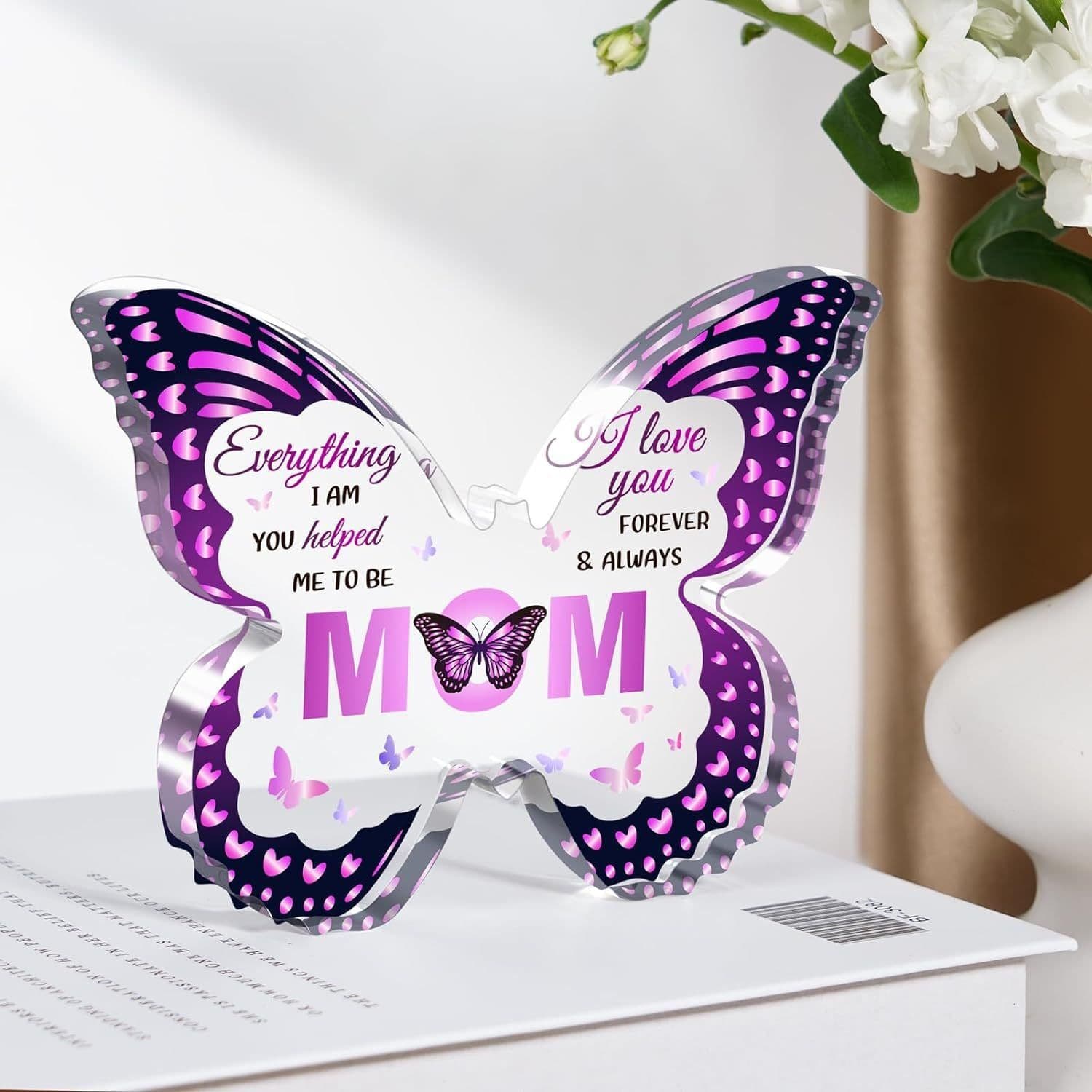 image-Mother's Day Gifts For Mom Grandma Nana DIY Unique Mom Birthday Gift Ideas Butterfly-Shaped Acrylic Keepsake Gifts For Mothers Day