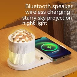 image-Bluetooth Speaker Wireless Charger Starry Sky Small Night Lamp