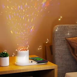 image-Bluetooth Speaker Wireless Charger Starry Sky Small Night Lamp