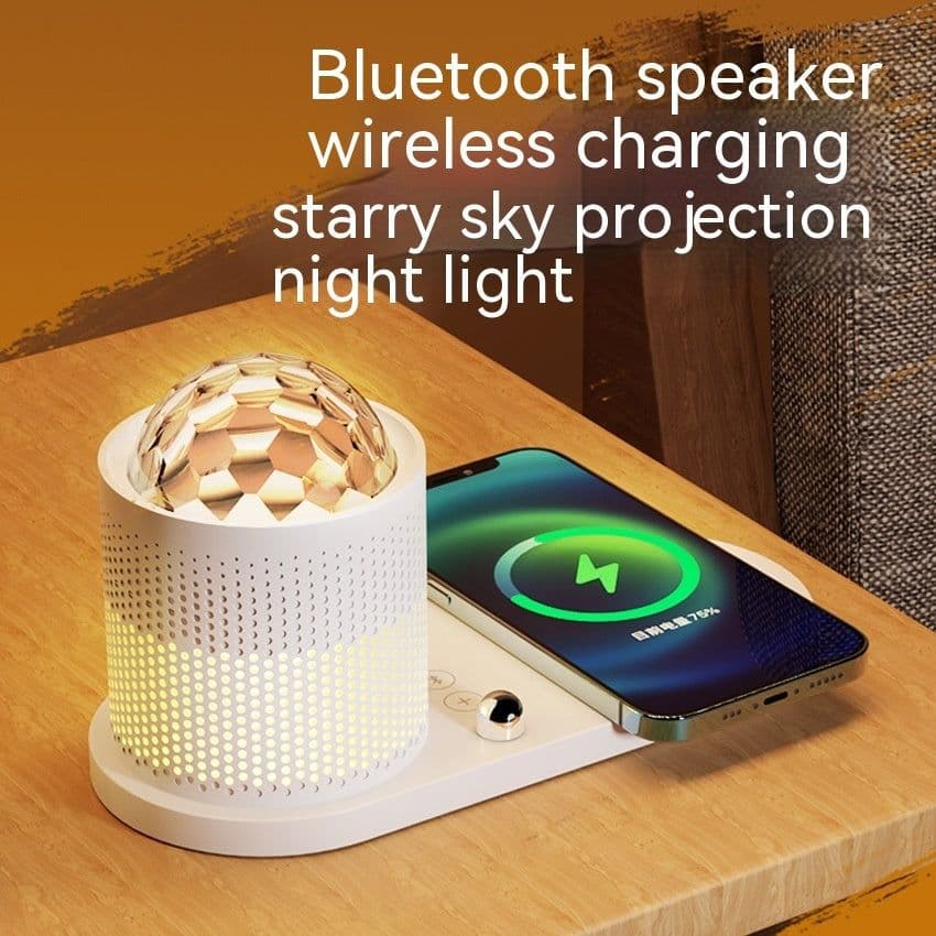 image-Bluetooth Speaker Wireless Charger Starry Sky Small Night Lamp