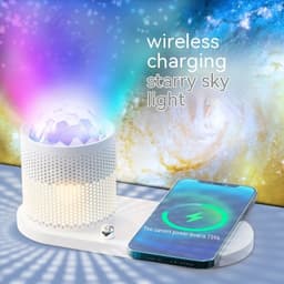 image-Bluetooth Speaker Wireless Charger Starry Sky Small Night Lamp