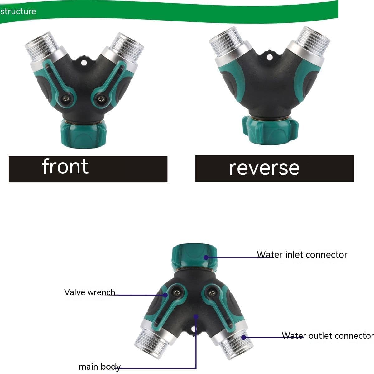 image-Garden Zinc Copper Alloy 6-point Double Pass Ball Valve Diverter