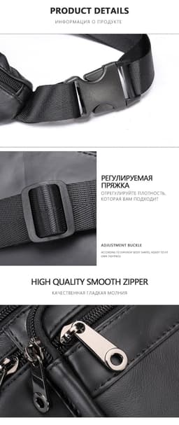 image-Leather Phone Belt Men's Multifunctional Chest Bag Crossbody