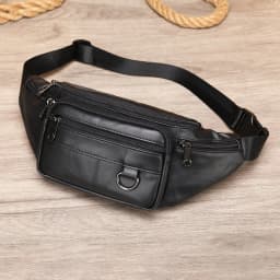 image-Leather Phone Belt Men's Multifunctional Chest Bag Crossbody