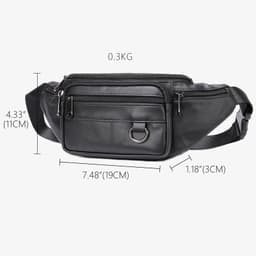 image-Leather Phone Belt Men's Multifunctional Chest Bag Crossbody