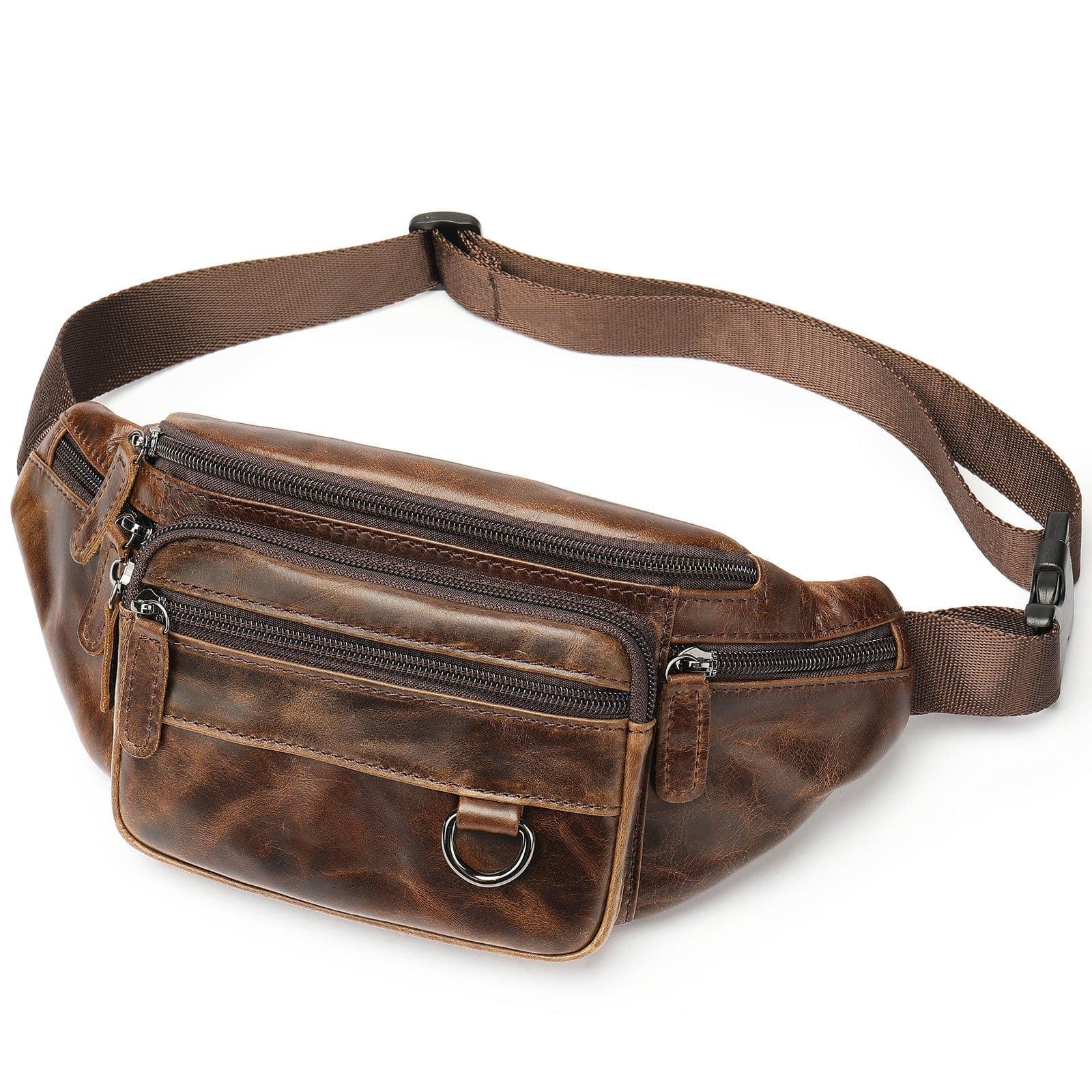 image-Leather Phone Belt Men's Multifunctional Chest Bag Crossbody