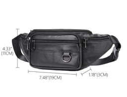 image-Leather Phone Belt Men's Multifunctional Chest Bag Crossbody