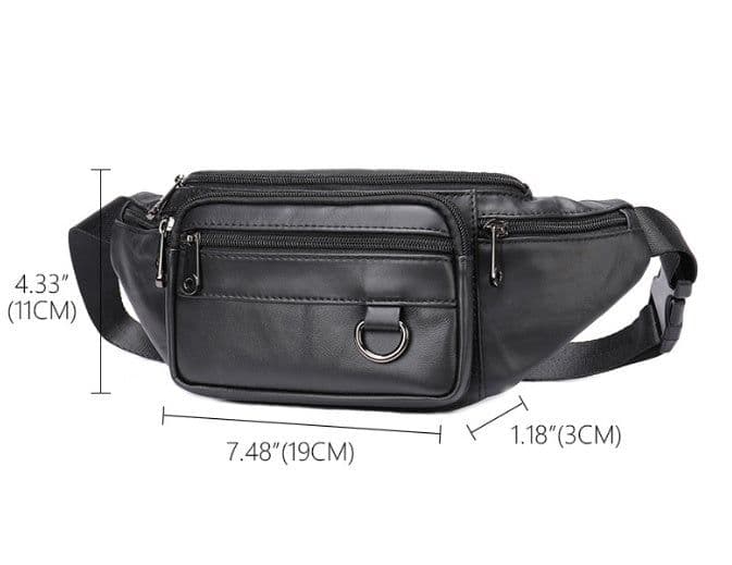 image-Leather Phone Belt Men's Multifunctional Chest Bag Crossbody