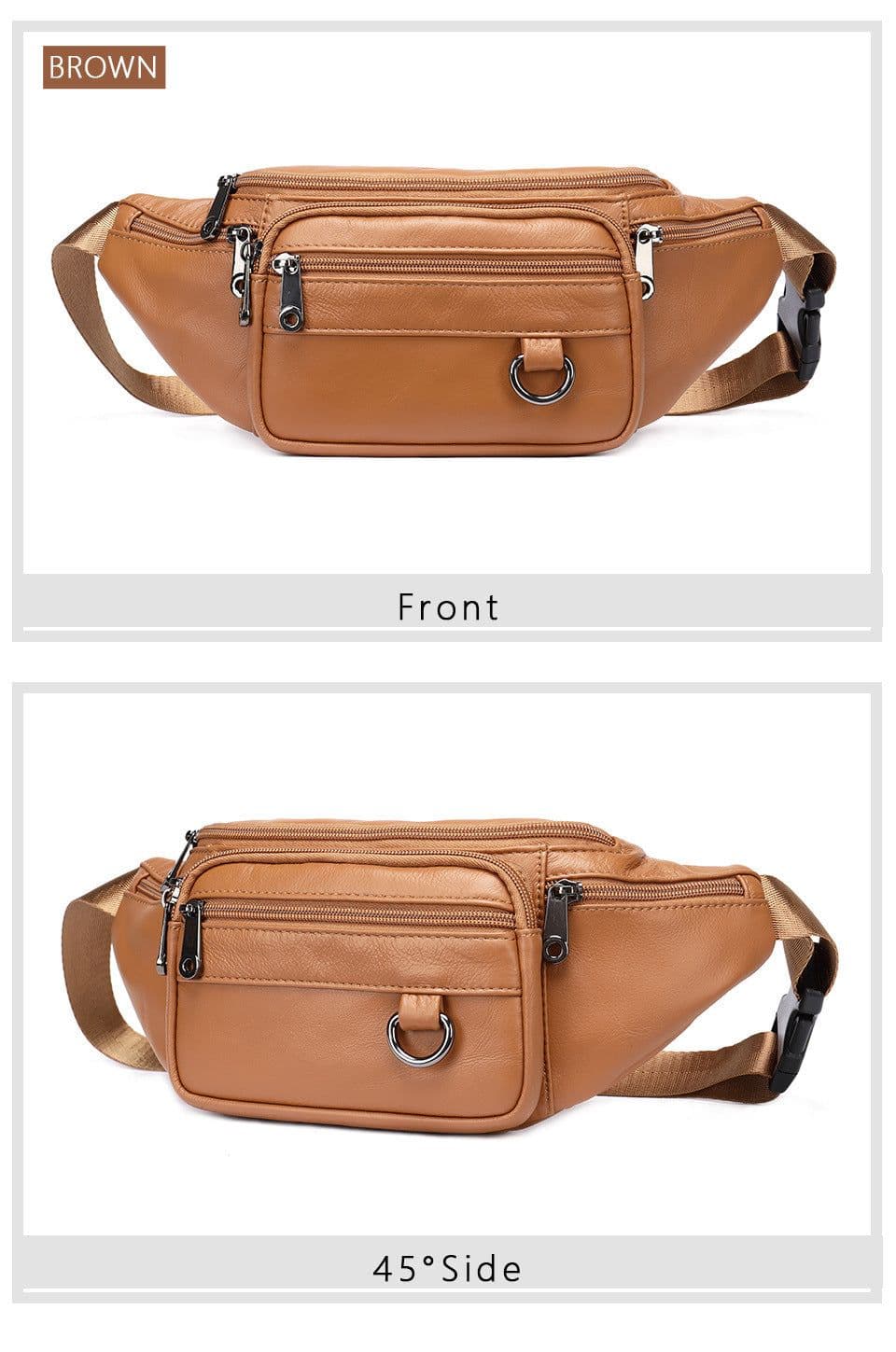 image-Leather Phone Belt Men's Multifunctional Chest Bag Crossbody