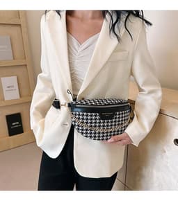 image-Women's Fashion Houndstooth Chest Bag Shoulder Bag