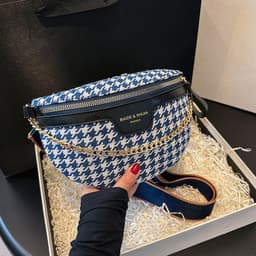 image-Women's Fashion Houndstooth Chest Bag Shoulder Bag