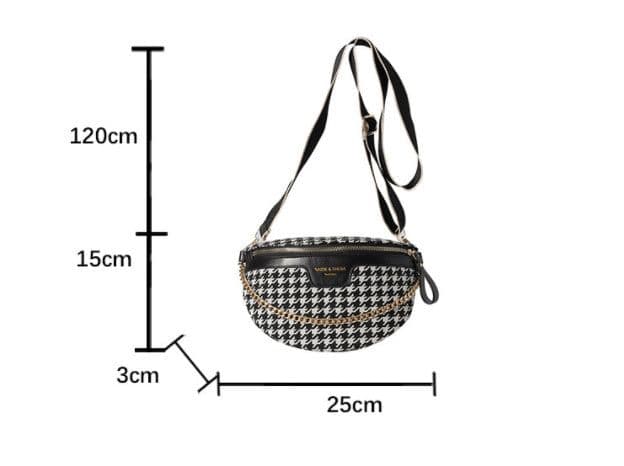 image-Women's Fashion Houndstooth Chest Bag Shoulder Bag