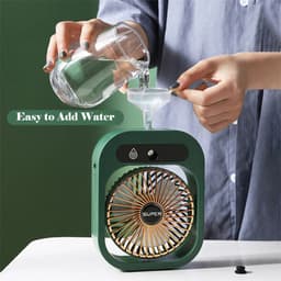 image-Air Conditioning Fan Desk Misting Fan Air Cooler Cooling USB Rechargeable Humidifier Portable Spray Fan With 3 Wind Speeds For Home