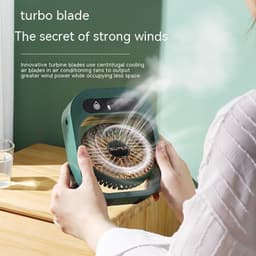 image-Air Conditioning Fan Desk Misting Fan Air Cooler Cooling USB Rechargeable Humidifier Portable Spray Fan With 3 Wind Speeds For Home