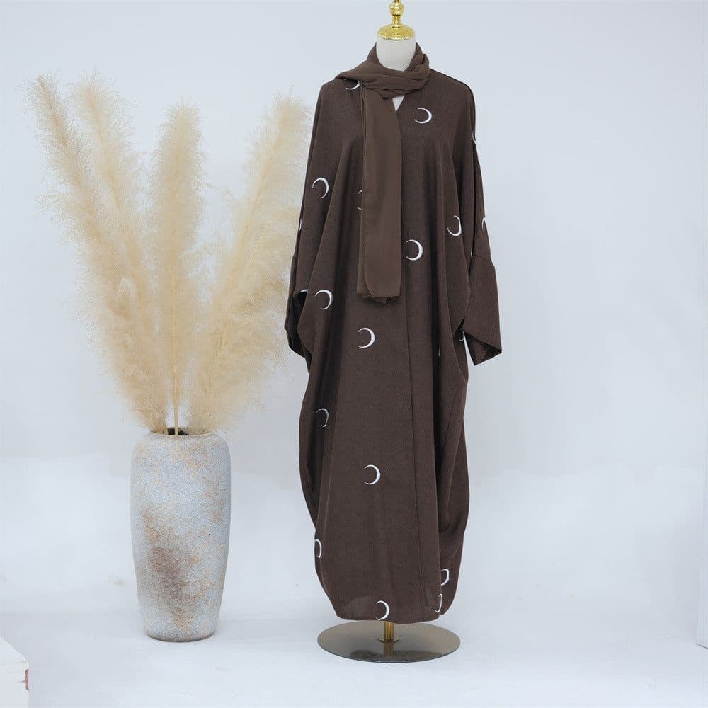 image-Dubai Middle East Turkey Dubai Moon Embroidery Elegant Cardigan Robe