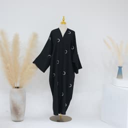 image-Dubai Middle East Turkey Dubai Moon Embroidery Elegant Cardigan Robe