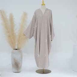 image-Dubai Middle East Turkey Dubai Moon Embroidery Elegant Cardigan Robe