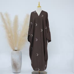 image-Dubai Middle East Turkey Dubai Moon Embroidery Elegant Cardigan Robe