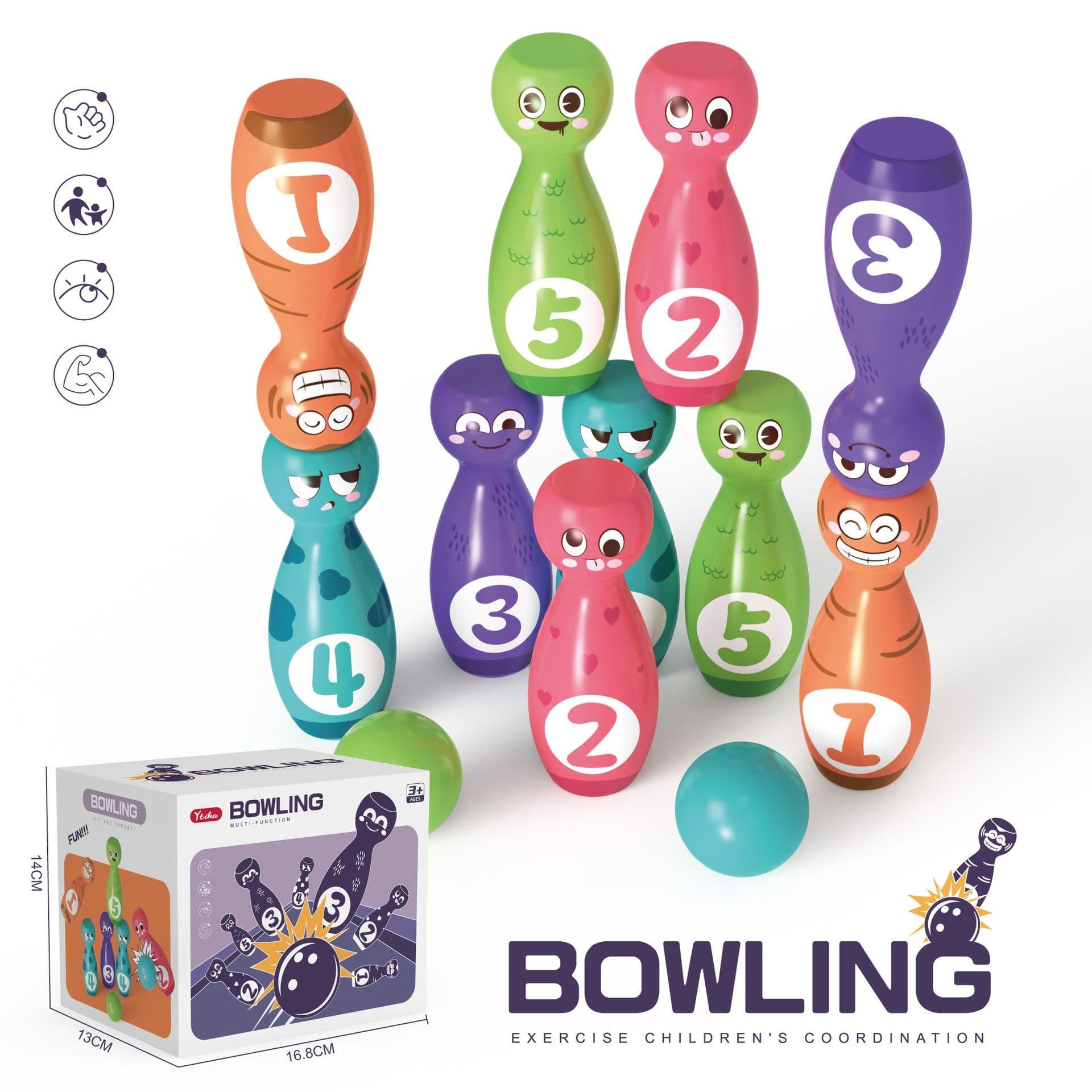 image-Children's Bowling Toys Suit Indoor Large Kindergarten Baby's Ball Parent-child Sports Toys