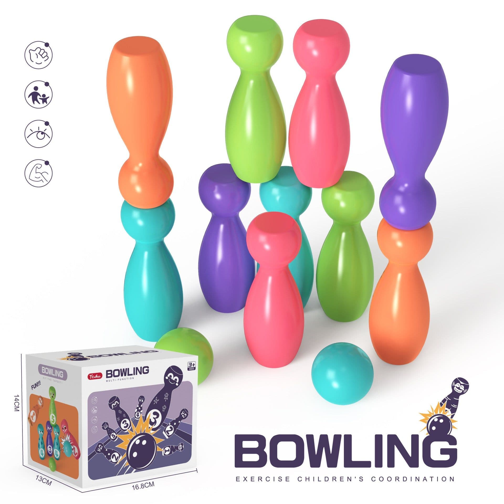 image-Children's Bowling Toys Suit Indoor Large Kindergarten Baby's Ball Parent-child Sports Toys
