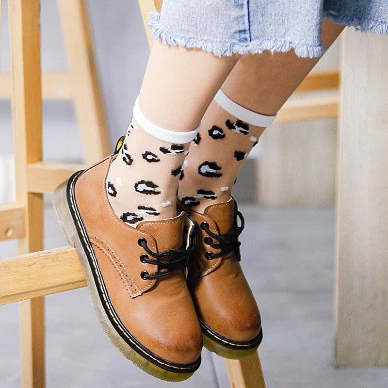 image-Crystal Socks Breathable Socks Mesh Middle Tube