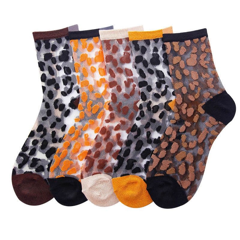 image-Crystal Socks Breathable Socks Mesh Middle Tube