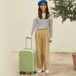image-Luggage Female Student Trolley Case Travel Password Suitcase Male Candy Color Leather Case Suitcase Set