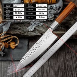 image-Damascus Sanhe Steel Forging Kitchen Knife Household