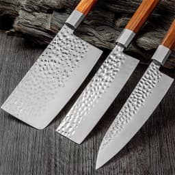 image-Damascus Sanhe Steel Forging Kitchen Knife Household