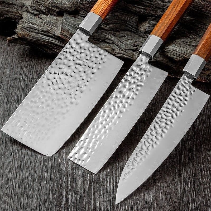 image-Damascus Sanhe Steel Forging Kitchen Knife Household