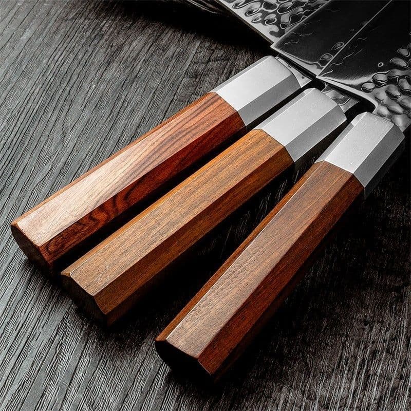 image-Damascus Sanhe Steel Forging Kitchen Knife Household