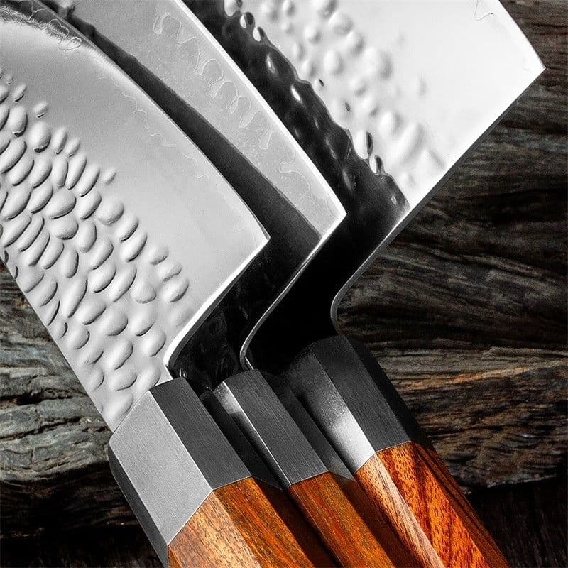 image-Damascus Sanhe Steel Forging Kitchen Knife Household